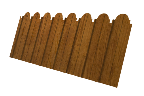 Профнастил С10A фигурный 0,45 Print Elite с пленкой Golden Wood TwinColor