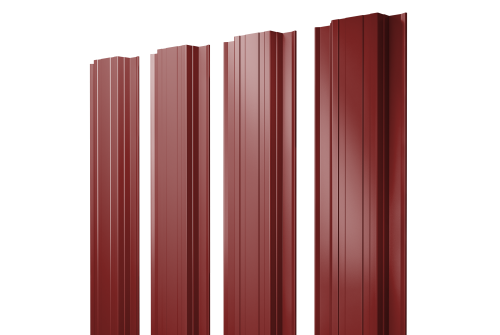 Штакетник Прямоугольный с прямым резом 0,45 PE RAL 3011 коричнево-красный